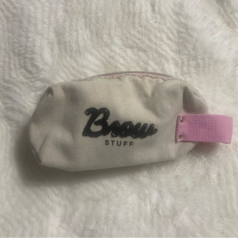 Beige and Pink Cosmetic Bag